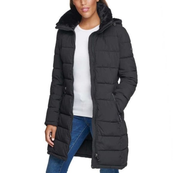 Andrew Marc Women's Long Stretch Parka Jacket - Picture 6 of 7